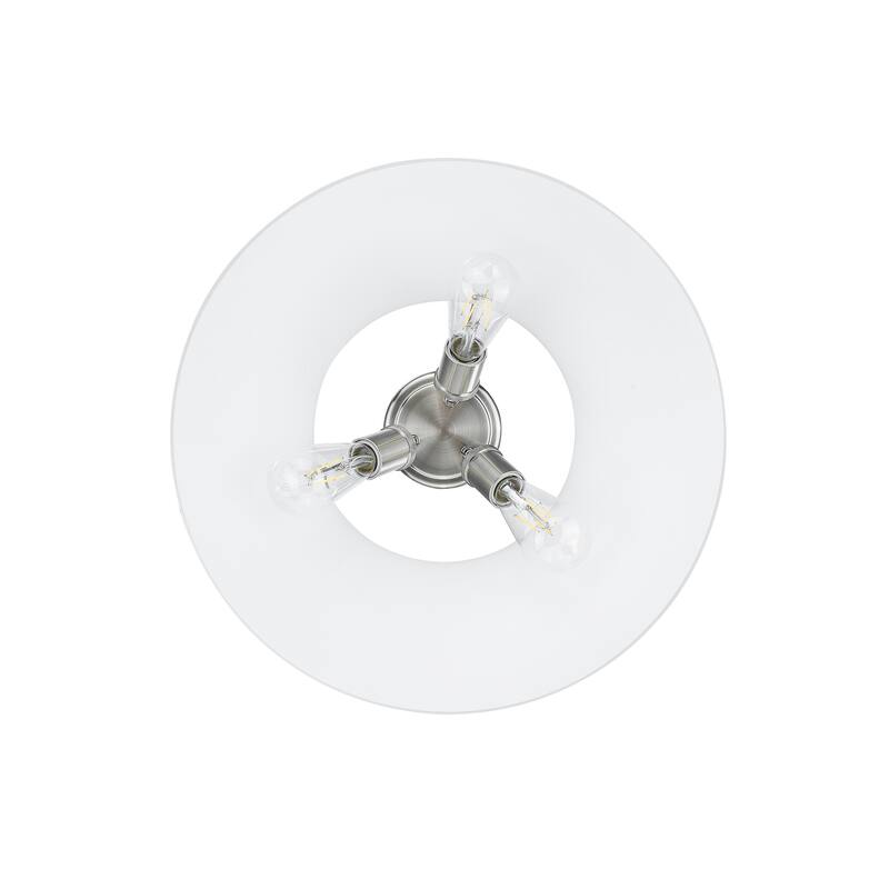 Yep by Golden Lighting Orwell 3-light Flush Mount in Pewter and Opal Glass - Silver