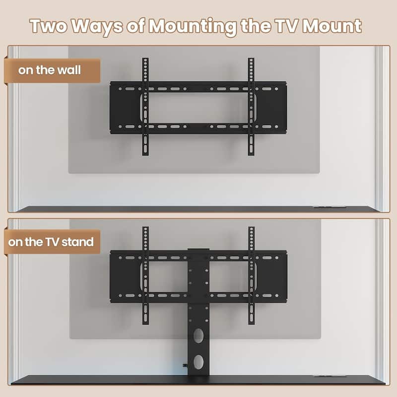 LED TV Stand with Mount Power Outlet TV Mount for 32 to 75 in TVs Drawers