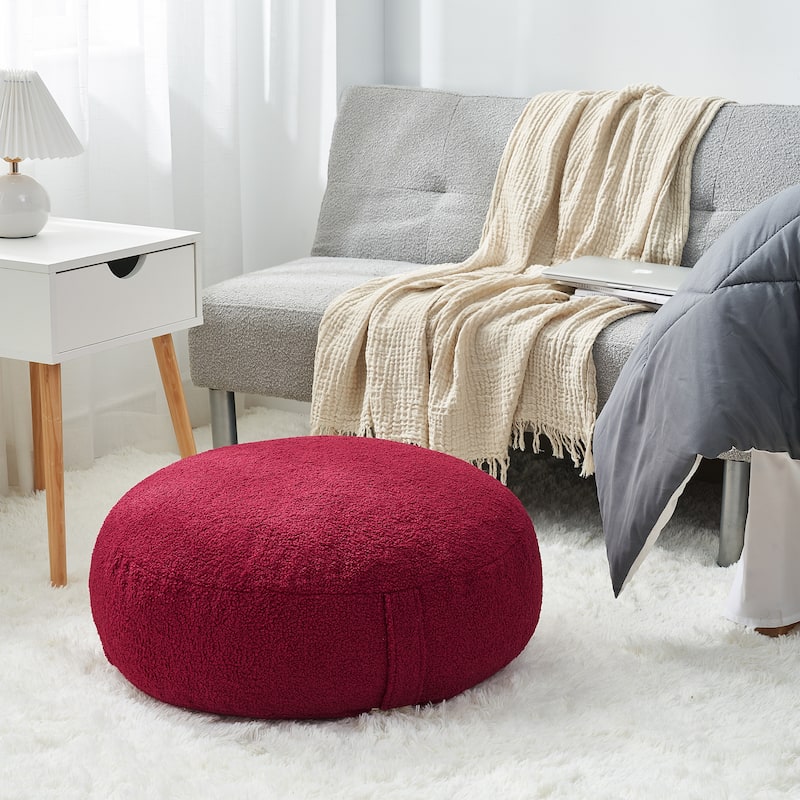 Rainha® Cozy Circle Floor Pillow by DormCo - Crimson