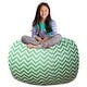 preview thumbnail 152 of 192, Kids' Stuffed Animal Storage Bean Bag Chair Cover or Toy Organizer 48 Inches Extra Large - Pattern Chevron Green and White