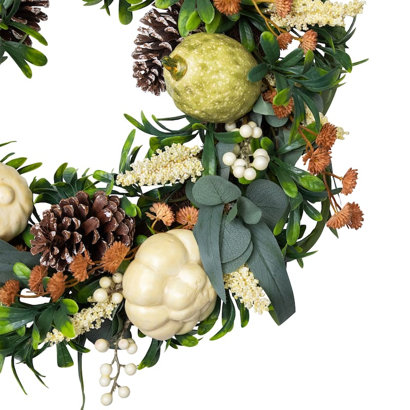 Artificial Gourds and Foliage Fall Harvest Wreath - 24 inch Unlit - N/A