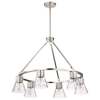 Gianna 6 Light Chandelier Brushed Nickel Finish Clear Glass - Brushed Nickel