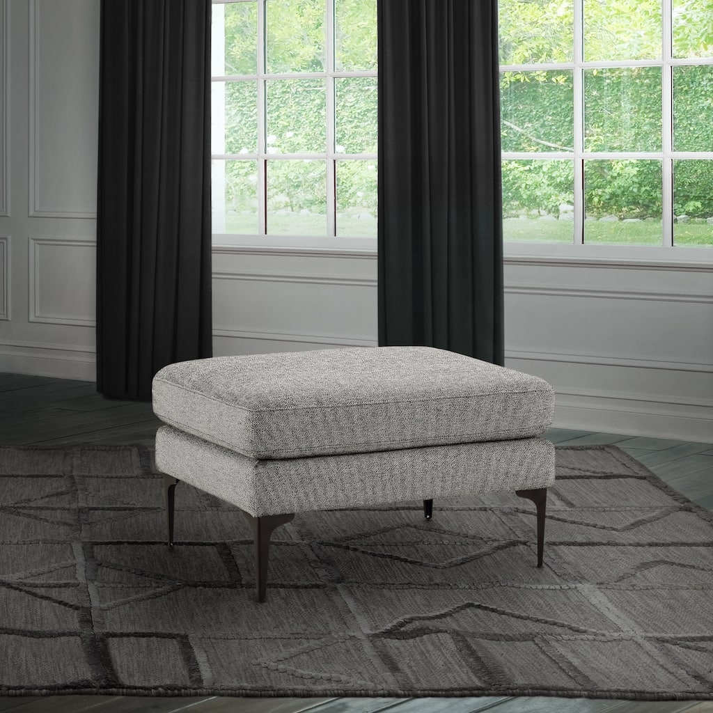 Abbyson Fredrick Fabric Ottoman with Metal Legs
