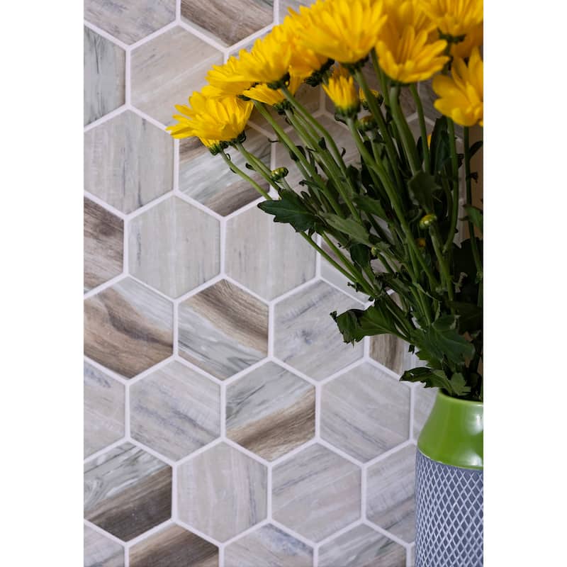 Apollo tile 10" x 12" Aloha Matte Beige Recycled Glass Tile (8.29 sq ft/case) - 10 Pack