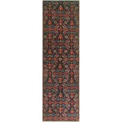 Fine Vintage Distressed Fadilah Charcoal/Blue Runner - 2'8" x 9'1"