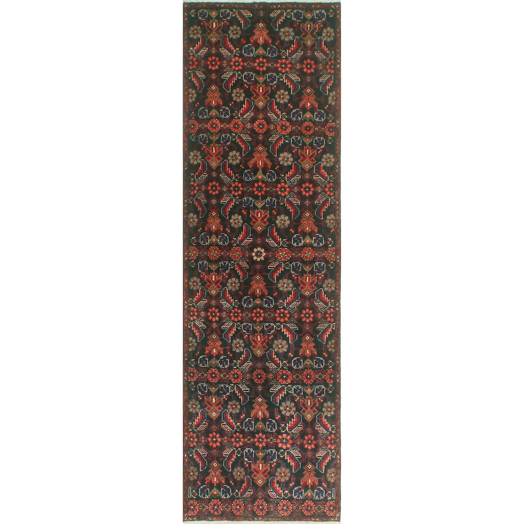 Fine Vintage Distressed Fadilah Charcoal/Blue Runner - 2'8" x 9'1"