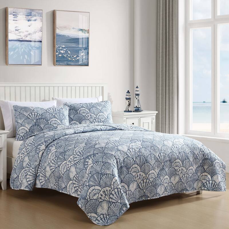 Caribbean Joe Coastal 3PC Quilt Set - Sheila - King