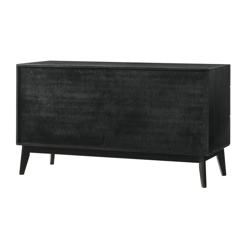 Petra 4 Piece Black Wood King or Queen Bedroom Set