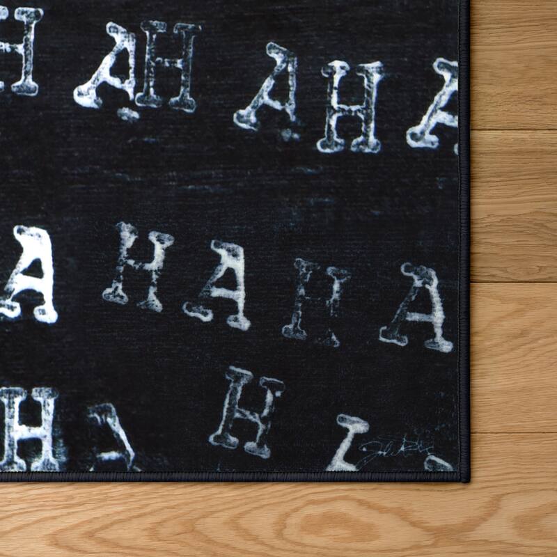 Haha II, Hand Washable Art Area Rug, power-loomed, 100% polyester, 2mm pile & non-slipping back