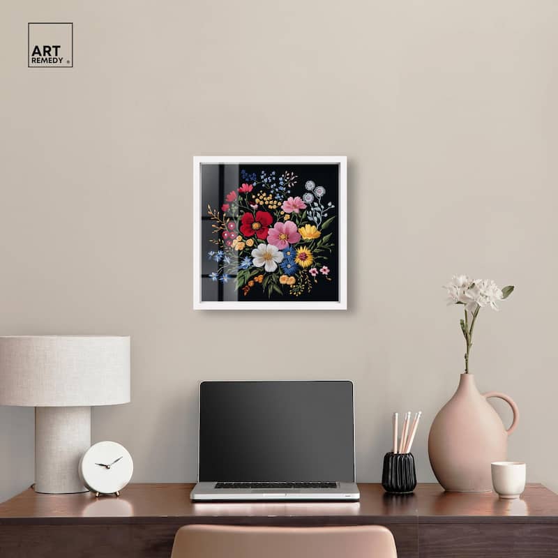Midnight Wildflower Weave Shadowbox by Art Remedy