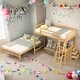 preview thumbnail 17 of 43, Twin over Full Bunk Bed with Built-in Desk and Three Drawers,Multifunctional Loft Bunk Bed With Storage
