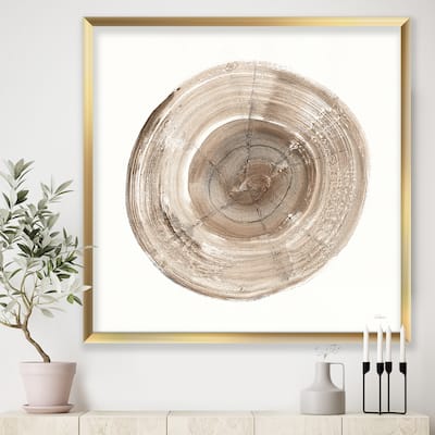 Designart "Circle natural elements II" Farmhouse Framed Art Print
