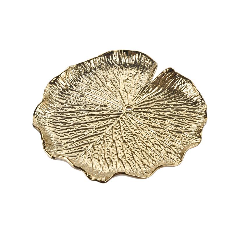 Elk Home Lilypad Gold Earthenware 11.25 Inch Wide Wall Art