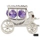 preview thumbnail 5 of 3, Matashi Silver-plated Princess Carriage Ornament with Purple and Clear-cut Crystals