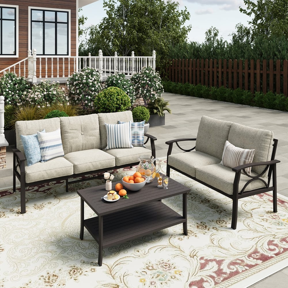5-Person Patio Conversation Sets with Cushions