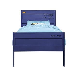 Blue Contemporary Container Themed Metal Twin Bed Features a Panel ...
