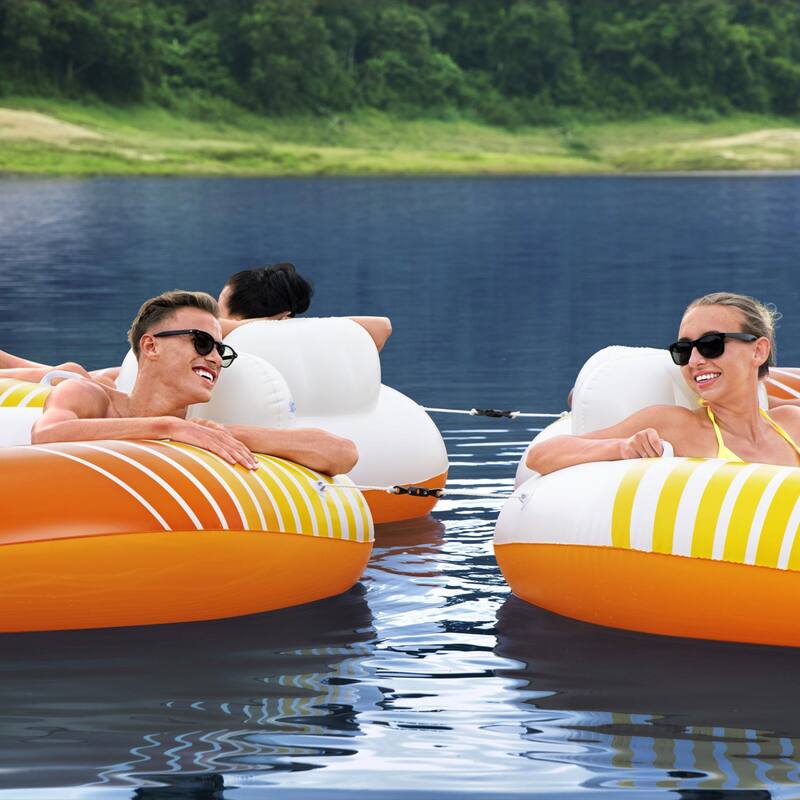 Bestway Hydro-Force Sunkissed Inflatable Tube for Pool, River, Beach, 4 Pack - 4.93