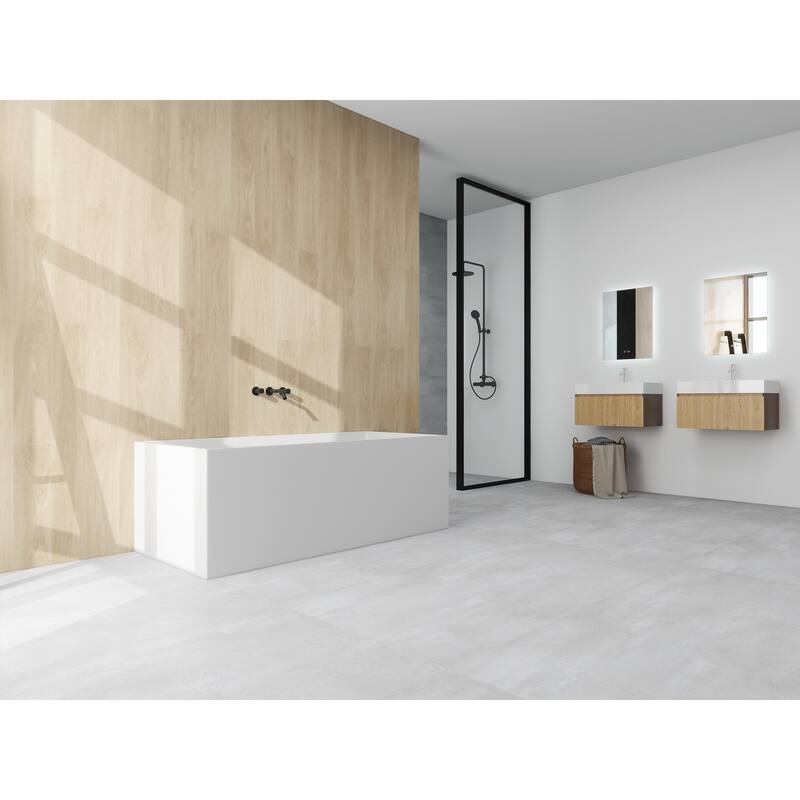 Vanity Art 59" Acrylic Freestanding Soaking Bathtub with Overflow & Pop-up Drain