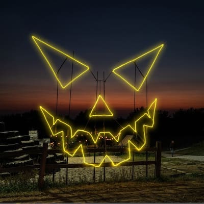 Dynamic RGBWW LED Evil Pumkin Face Pumpkin