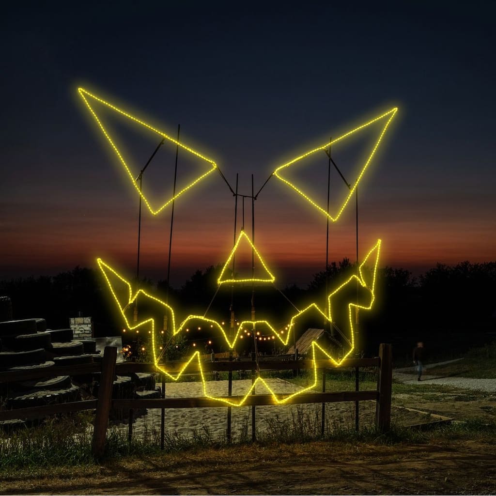 Dynamic RGBWW LED Evil Pumkin Face Pumpkin