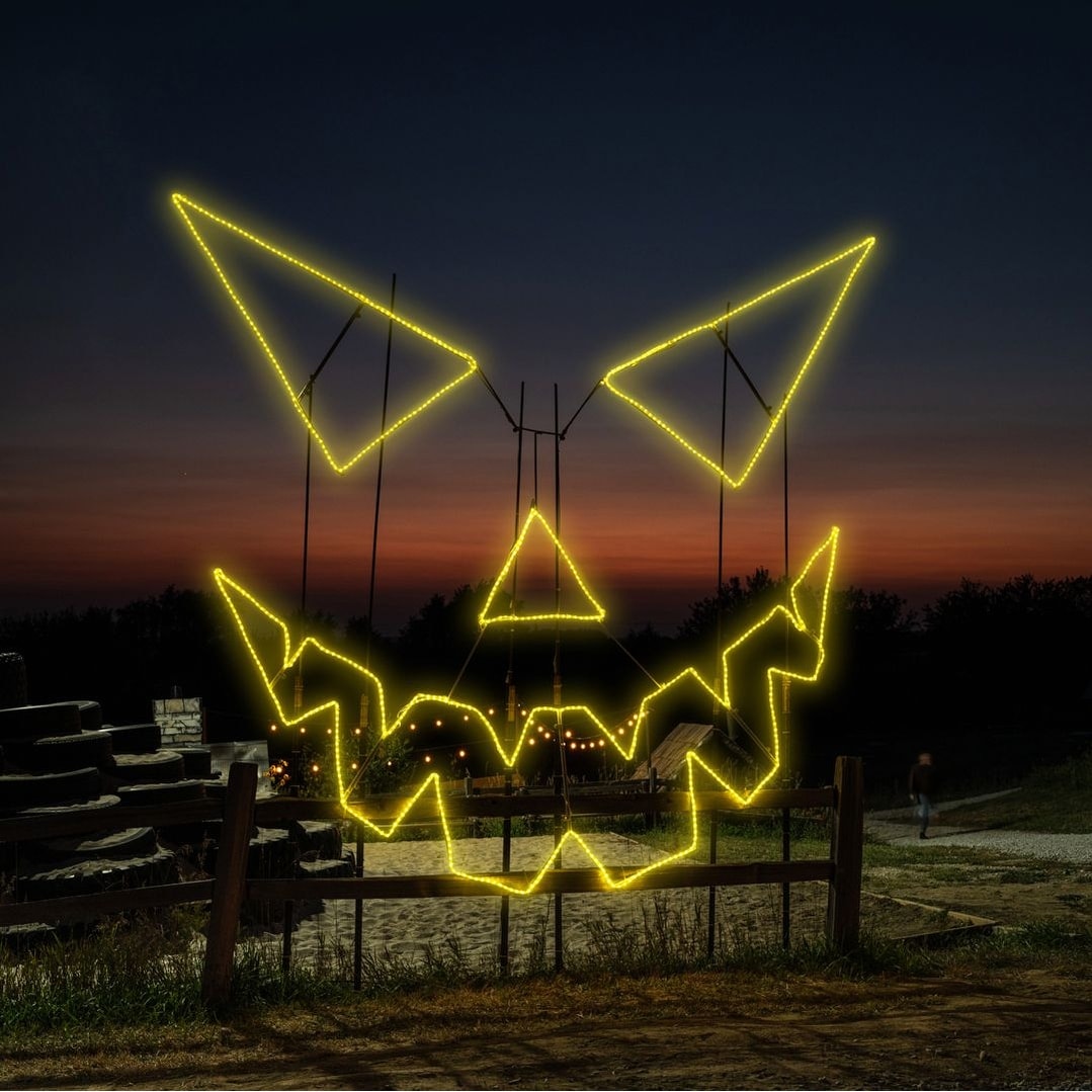 Dynamic RGBWW LED Evil Pumkin Face Pumpkin