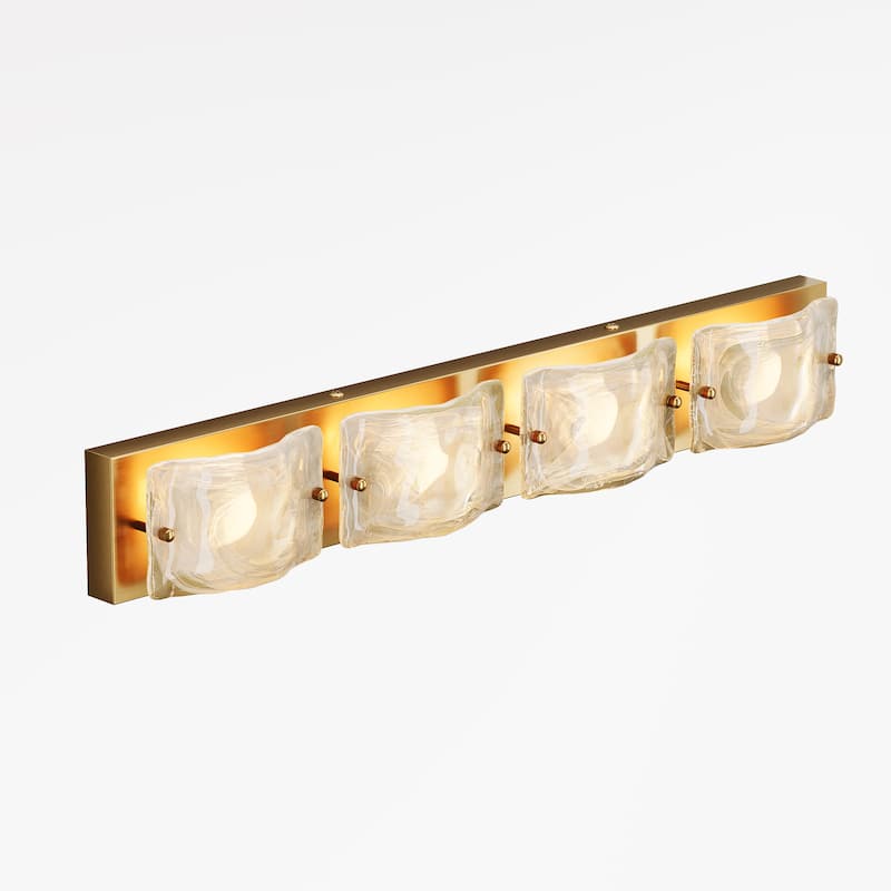 4 Tiles Cloud Glass Bathroom LED Vanity Light with 3CCT Adjustable - N/A