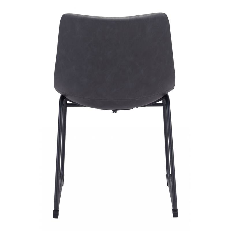 HomeRoots Set Of 2 Black Solid Back Dining Chairs