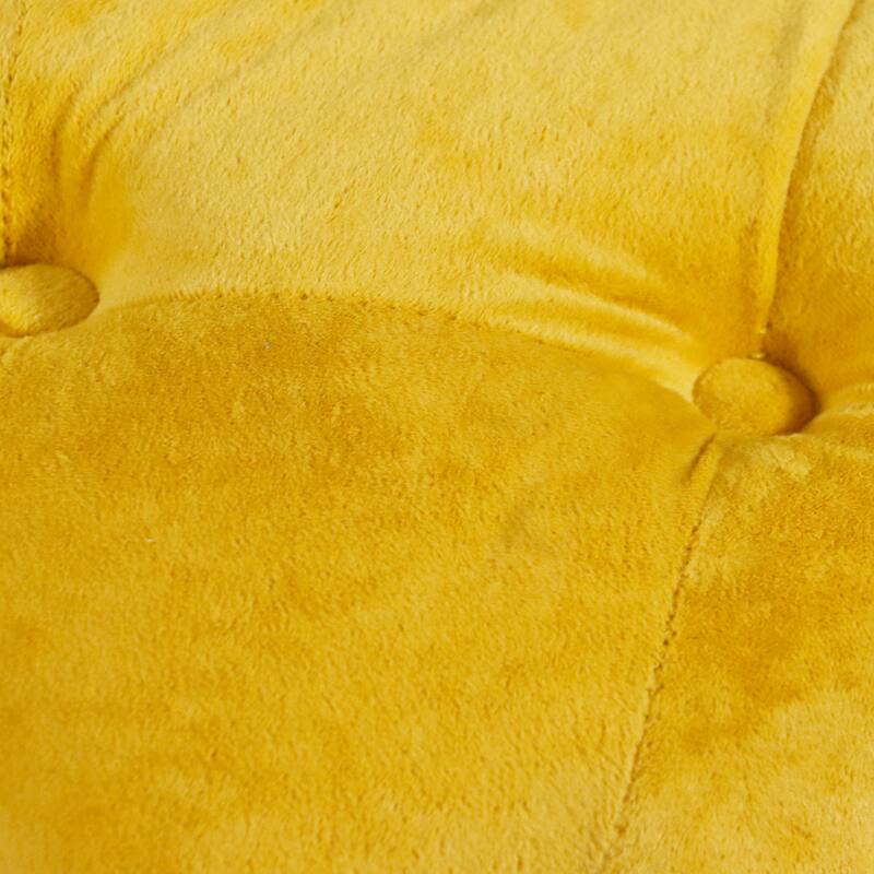 Modern Velvet Upholstered Square Tufted Ottoman by GDFStudio