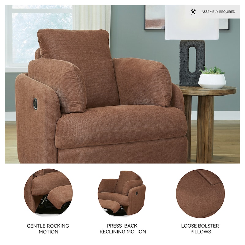 Signature Design by Ashley Modmax Brown Swivel Glider Recliner