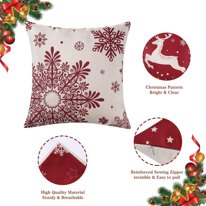 18x18 inch Xmas Winter Holiday Decorations Pillow Covers, Pillow Case