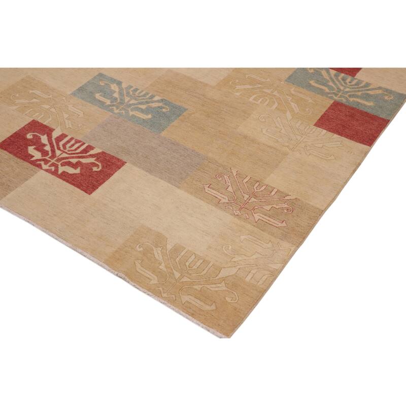 Rustic Bohemian Ri Gabbeh Hand Knotted Wool Area Rug