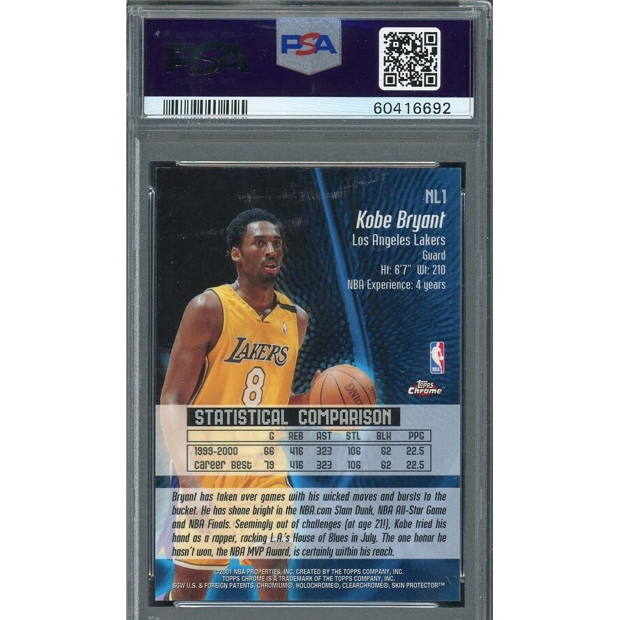Kobe Bryant 2000 Topps Chrome No Limit Basketball Card #NL1 Graded 