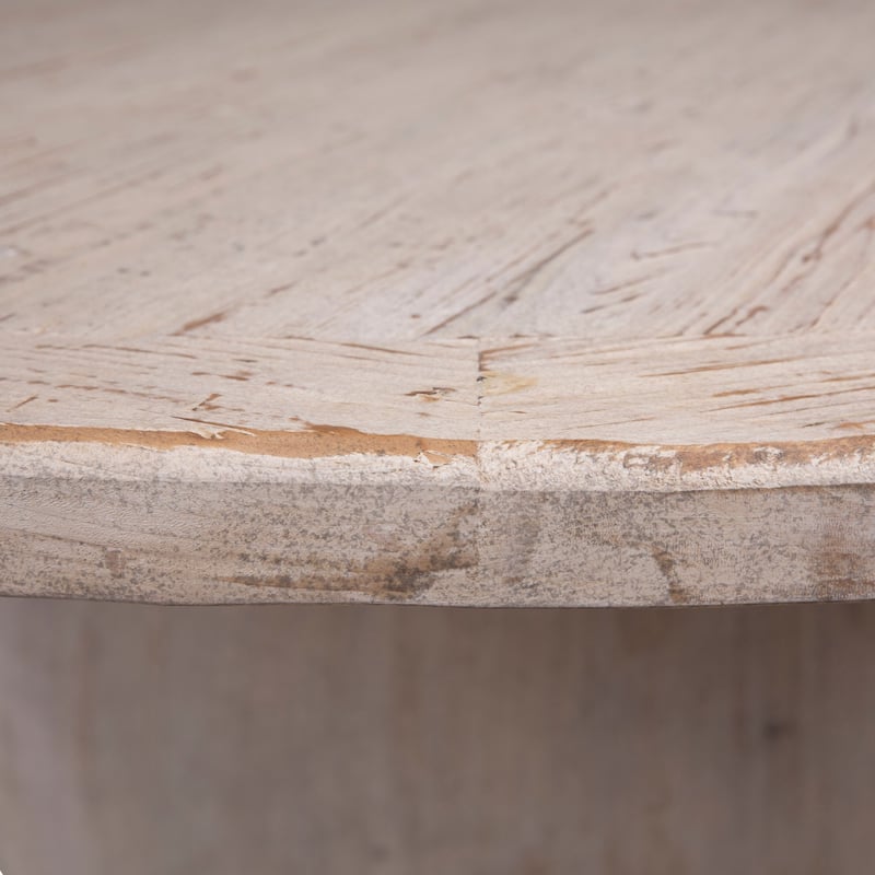 Sophia 72" Round Reclaimed Pine Modern Dining Table with Ball Pedestal Base