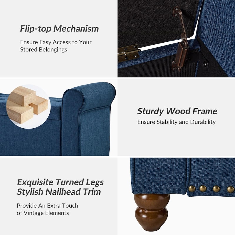 Silvia Upholstered Bench with Storage Space