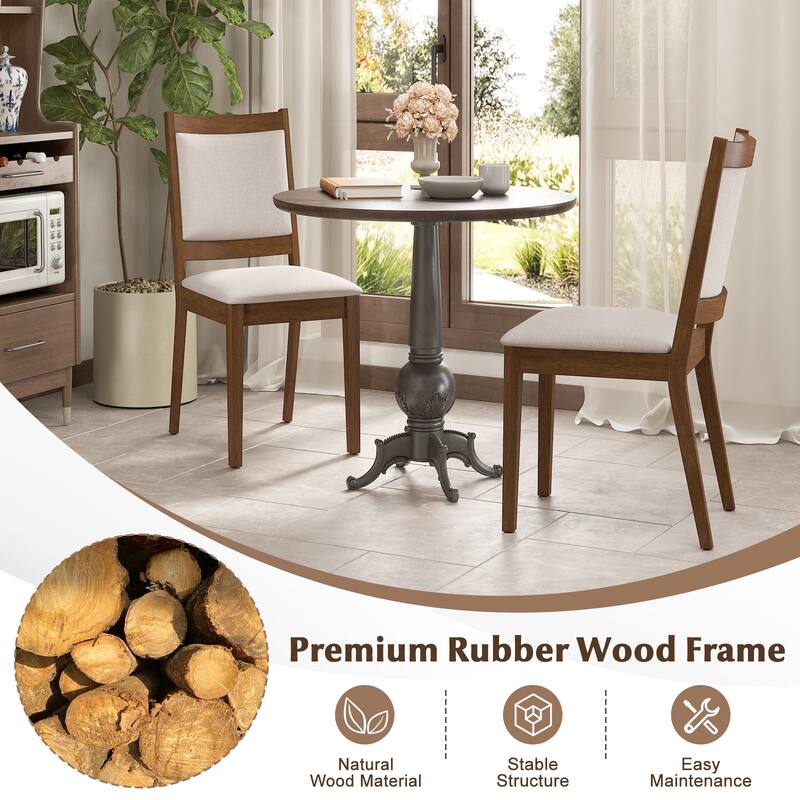 Gymax Modern Dining Chair Set of 4 Upholstered Kitchen Chair w/ Padded