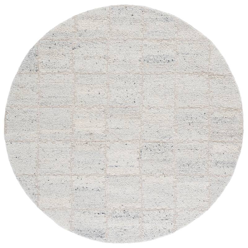 SAFAVIEH Handmade Harvest Imeria Modern Contemporary Wool Rug - 6' Round - Silver/Grey