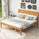 preview thumbnail 1 of 7, Classic Platform Bed Frame Wood Queen Bed with Headboard, Solid Wood Queen Size Platform Bed Frame, No Box Spring Needed Oak - Queen