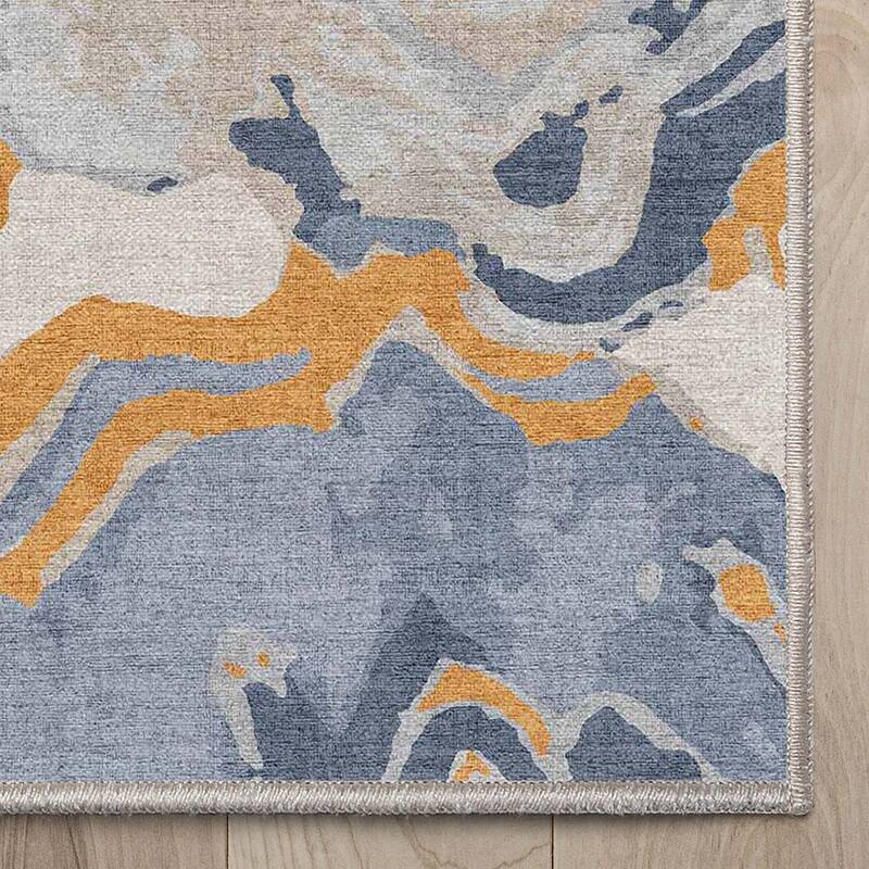 Well Woven Abstract Harmony Modern Boho Marble Flat-Weave Area Rug