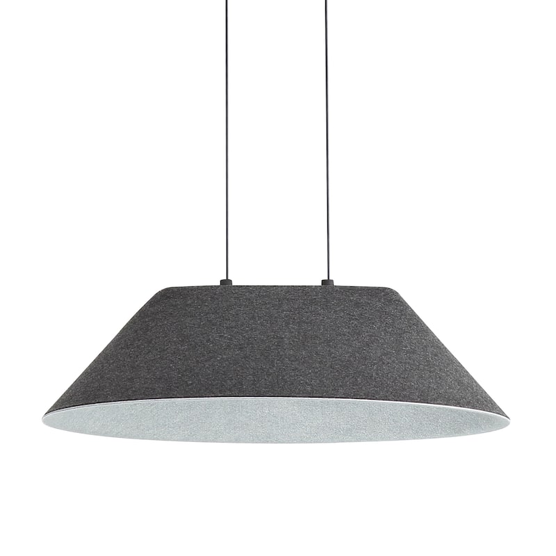 Golden Lighting Faroe 21in Integrated LED Pendant in Flecked Black/Grey Felt - Black