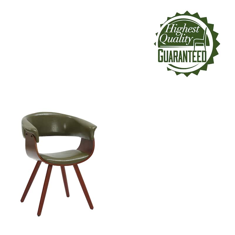 Porthos Home Zelda Faux Leather Mid-Century Dining Chair with Wooden Legs