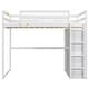 preview thumbnail 9 of 19, Full Size Loft Bed with Built-in Wardrobe and Storage Shelves, Modern Kids Teens Wood Bed Frame with Led Light