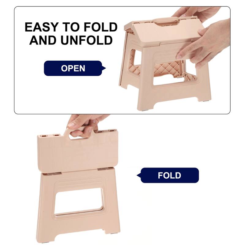 9" Folding Step Stool for Adults 132 lbs Capacity - 10 x 7.3 x 9.6inch