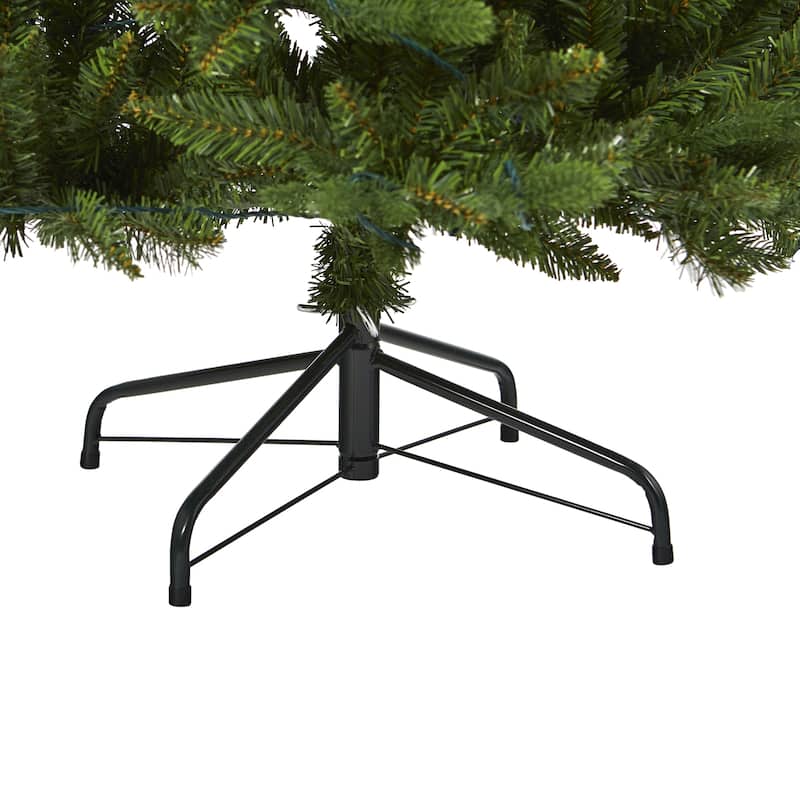 5' Pre-Lit New Hampshire Fir Artificial Christmas Tree, Warm Clear LED Lights - 5 Foot