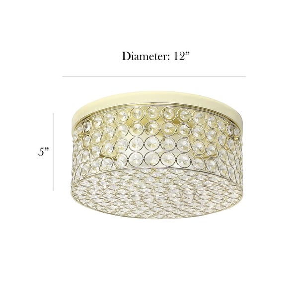 dimension image slide 1 of 5, Silver Orchid Bergman 12-inch Elipse Round Flushmount
