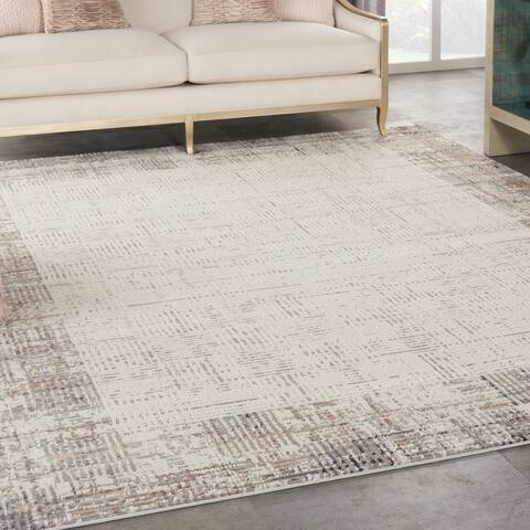 Nourison Elation Abstract Modern Ivory Grey Area Rug