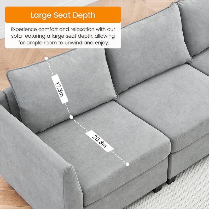 Aiden 6-piece Sectional Sofa Bed Set Reversible Modular Sofa Couch with Storage - 6 Seat
