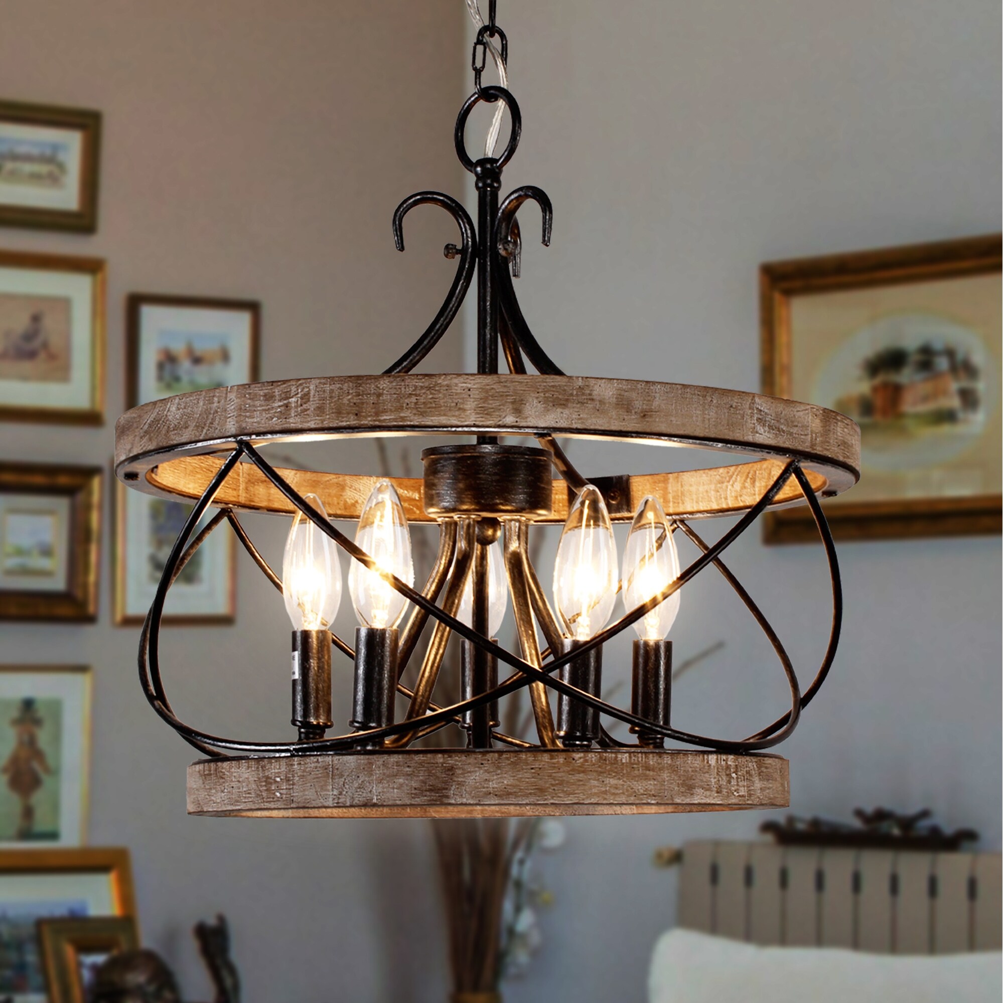 Vintage wood chandelier sale