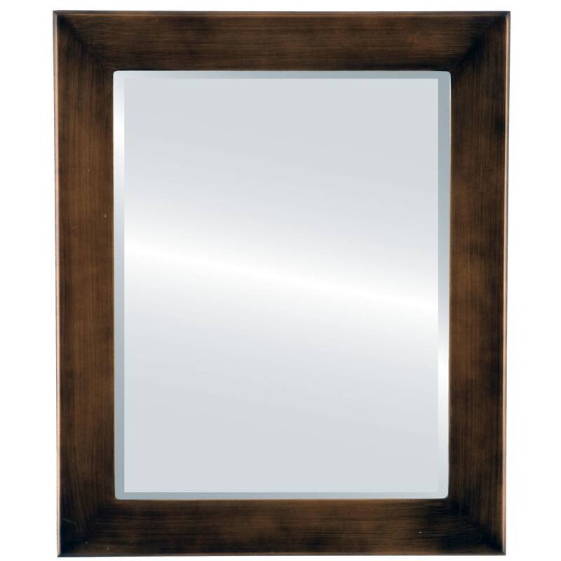 Cafe Framed Rubbed Bronze Rectangle Mirror - Antique Bronze