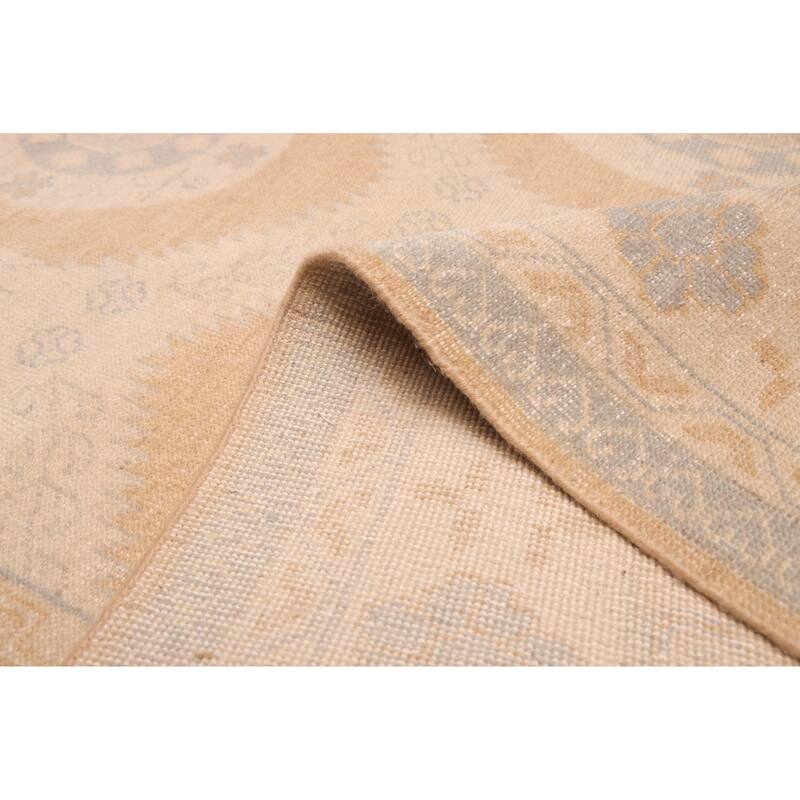 ECARPETGALLERY Hand-knotted Finest Oushak Light Brown Wool Rug - 7'9 x 9'11