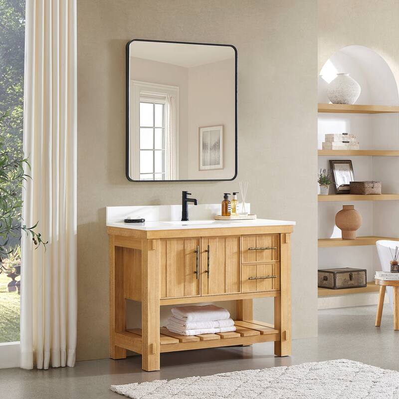 Paris Bath Vanity, Quartz Stone Top without Mirror